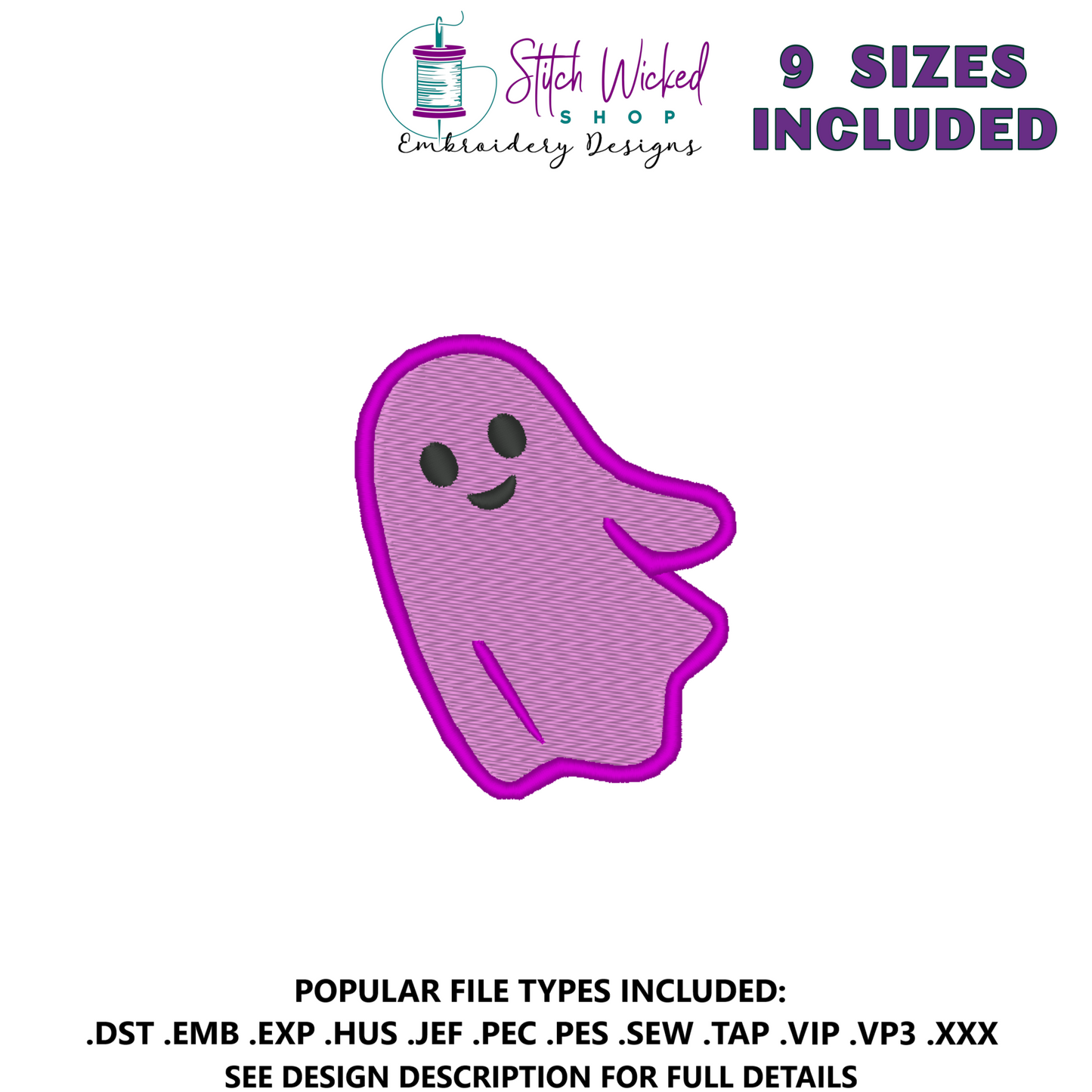 Cute Halloween Ghosts Embroidery Design Bundle