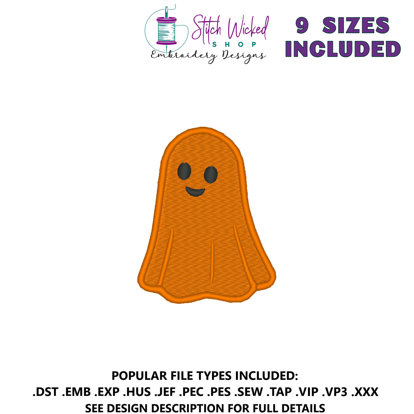 Cute Halloween Ghosts Embroidery Design Bundle