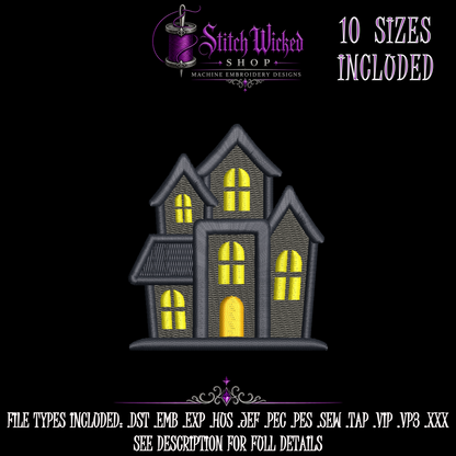 Cute Haunted Halloween Embroidery Design Bundle, 15 Designs With 10 Sizes