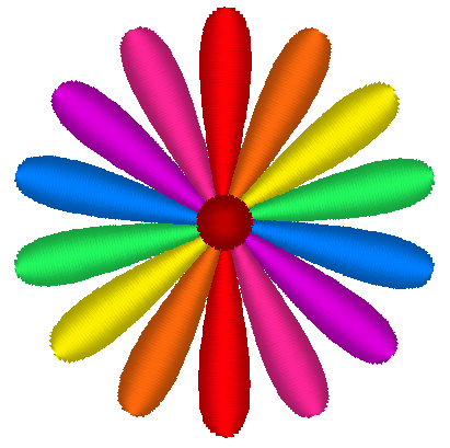 Mini Flower Embroidery Design, Multicolor Flower 3
