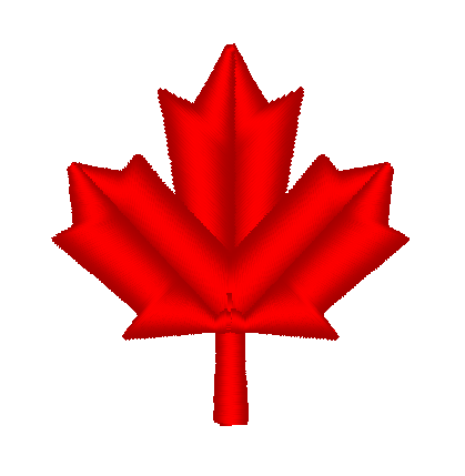 Mini Canada Maple Leaf Machine Embroidery Design, Fill Stitch Design