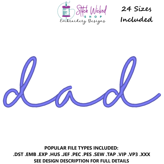 Dad Script Sweatshirt Embroidery Design