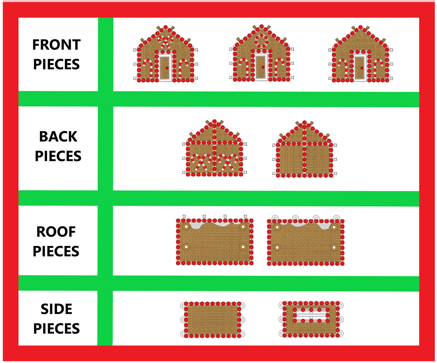 Free Standing Lace 3D Decorated Gingerbread House Machine Embroidery Designs, 4X4 Christmas Village Cottage