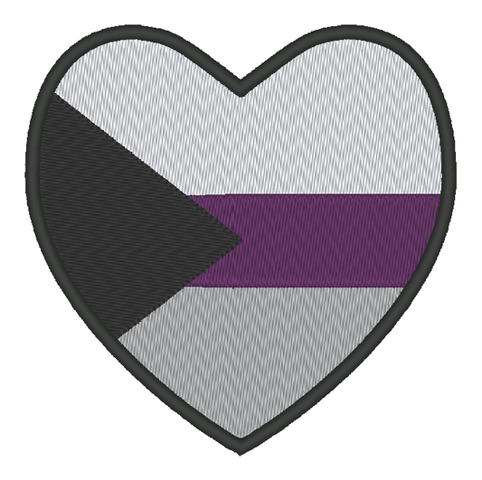 Demisexual Pride Flag Heart Embroidery Design, Heart Pride Flag Patch, 7 Sizes Included
