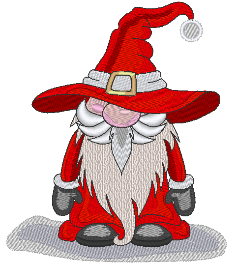 Christmas Santa Gnome Machine Embroidery Design