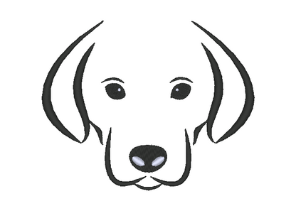Dog Head Silhouette Outline Machine Embroidery Design - Stitch Wicked Shop
