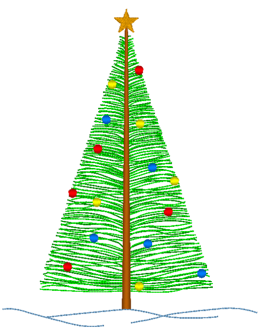 Christmas Forest Pine Machine Embroidery Design