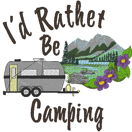 I'd Rather be Camping Machine Embroidery Design - Stitch Wicked Shop
