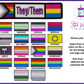 Custom Pronoun Double Pride Flag Patch, Custom Pride Name Tag