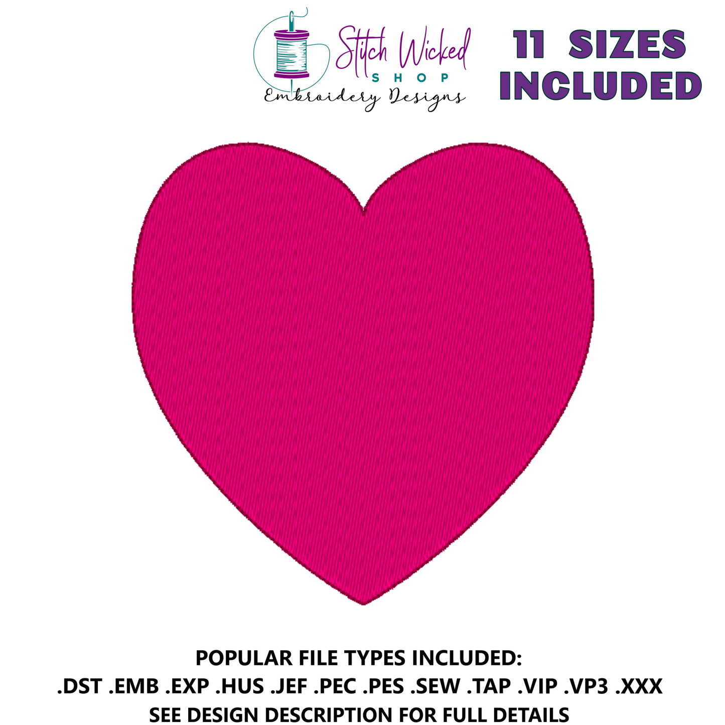 Valentines Heart Embroidery Design
