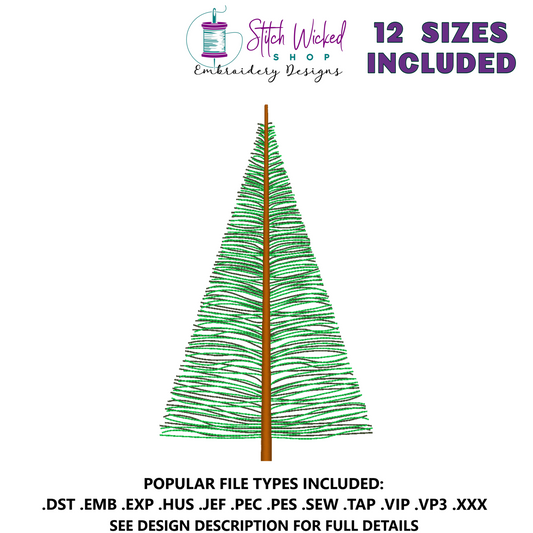 Forest Fir Tree Machine Embroidery Design