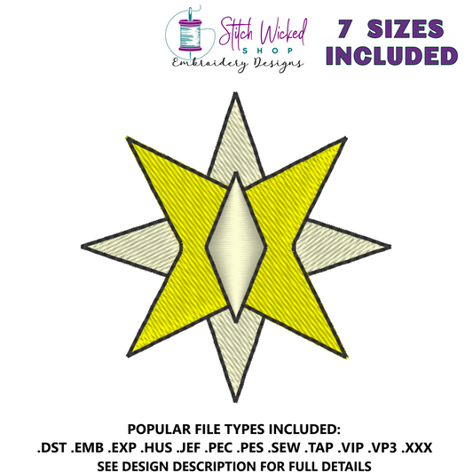 Mini Star Machine Embroidery Design