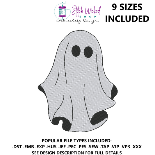 Halloween Ghost Machine Embroidery Design