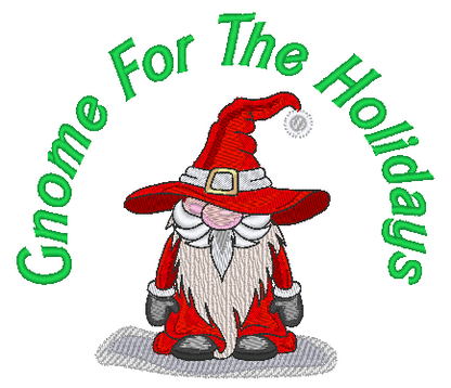 Gnome For The Holidays Santa Christmas Gnome Machine Embroidery Design