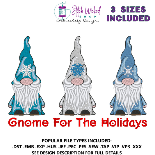 Gnome For The Holidays Machine Embroidery Design