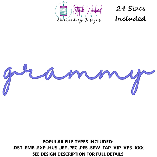 Grammy Script Sweatshirt Embroidery Design