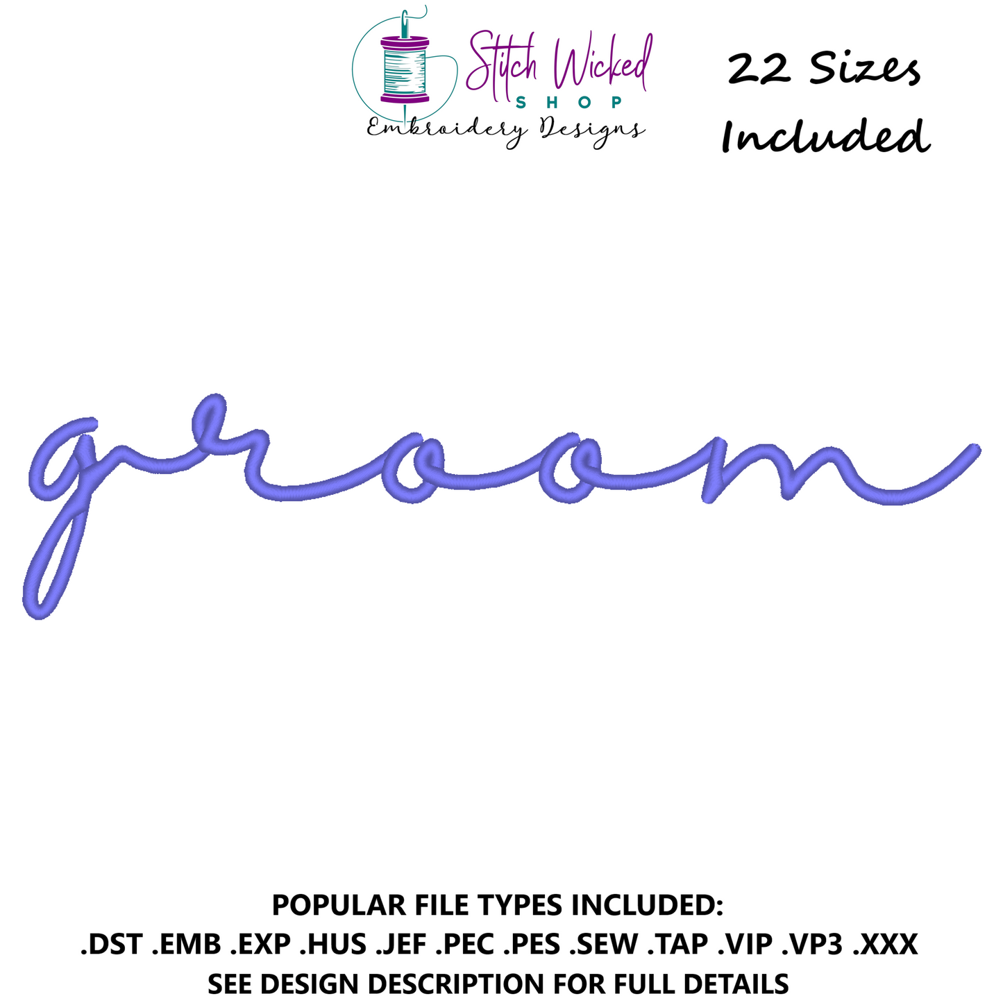 Groom Script Sweatshirt Machine Embroidery Design – Stitch Wicked Shop
