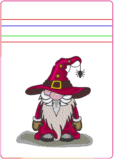 In the Hoop Bag Embroidery Design, Halloween Gnome 5X7 Fully Lined ITH Zipper Bag (No Exposed Seams)