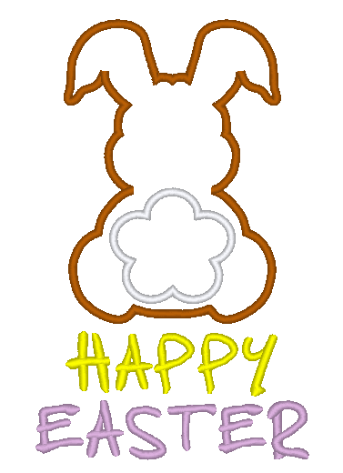 Happy Easter Bunny Rabbit Applique Machine Embroidery Design – Stitch ...