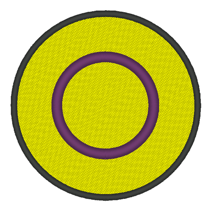 Intersex Circle Pride Flag Embroidery Design, Circle Pride Flag Patch, 7 Sizes Included