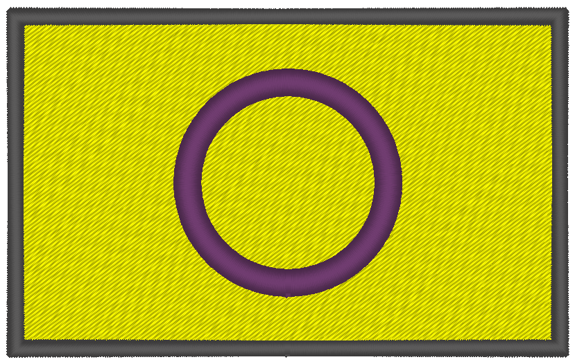 Intersex Pride Flag Machine Embroidery Design, LGBTQ Pride Flag