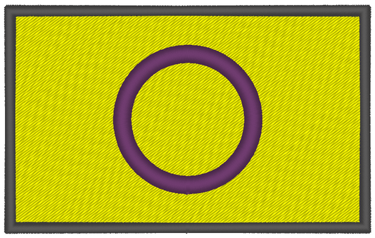 Intersex Pride Flag Machine Embroidery Design, LGBTQ Pride Flag