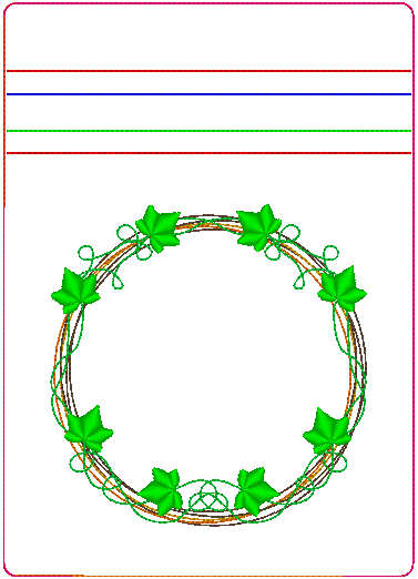 In The Hoop Bag Embroidery Design, Ivy Leaf Wreath 5X7 Fully Lined ITH Zipper Bag (No Exposed Seams)
