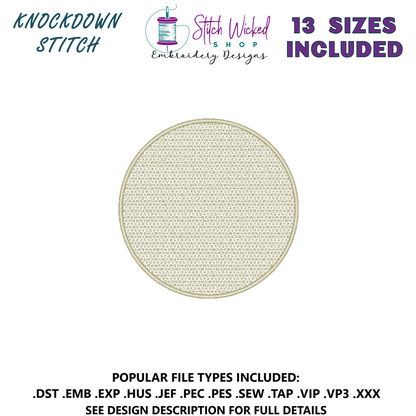 Knockdown Stitch Circle Machine Embroidery Design - Stitch Wicked Shop