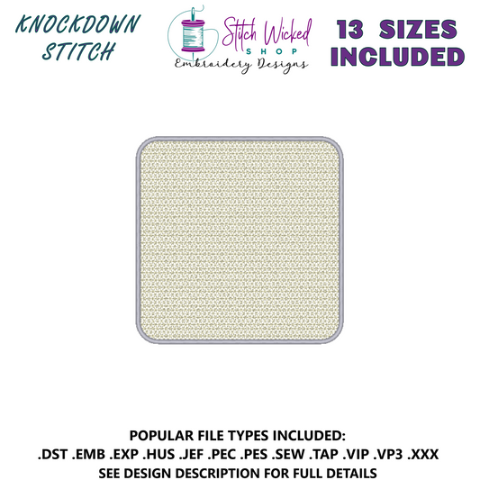 Knockdown Stitch Square Machine Embroidery Design - Stitch Wicked Shop