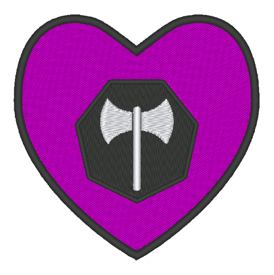 Labrys Pride Flag Heart Embroidery Design, Heart Lesbian Pride Flag Patch, 7 Sizes Included