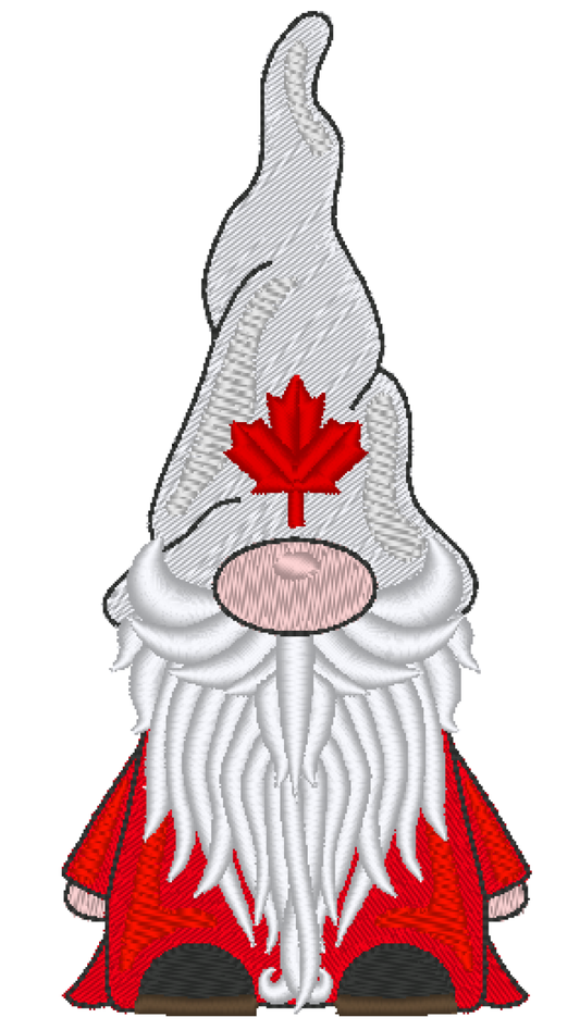 Gnome Machine Embroidery Design, Maple Leaf Hat Gnome