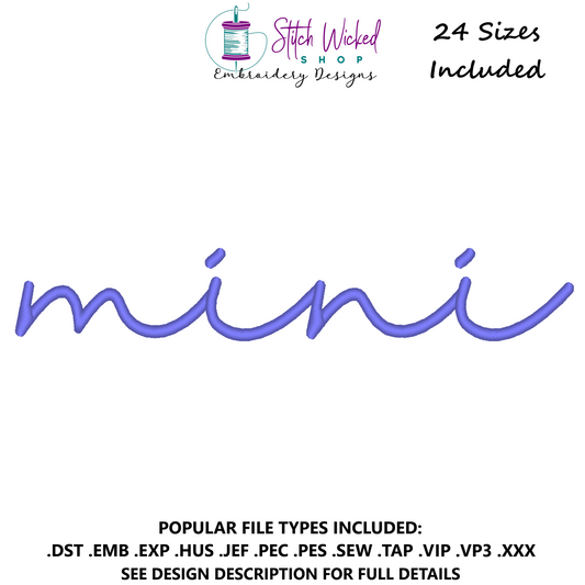 Mini Script Sweatshirt Embroidery Design