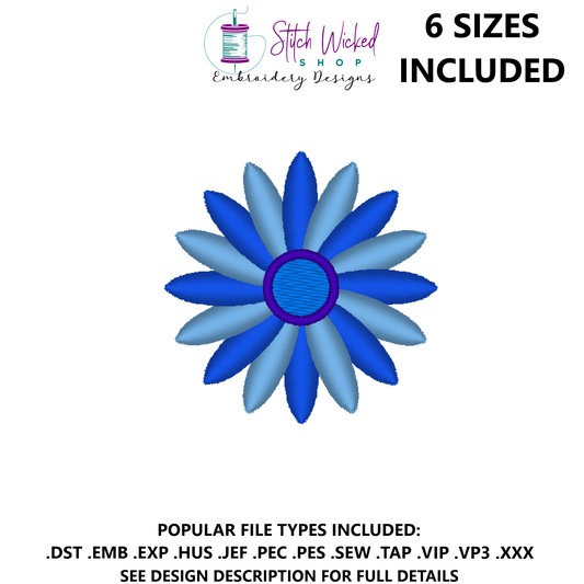 Mini Flower Embroidery Design, Flower 5