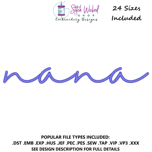 Nana Script Sweatshirt Embroidery Design