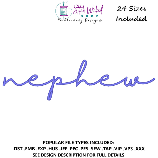 Nephew Script Sweatshirt Embroidery Design