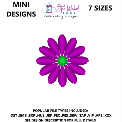 Mini Flower Embroidery Design, Flower 20