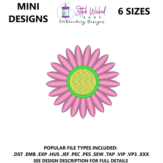 Mini Flower Embroidery Design, Flower 9