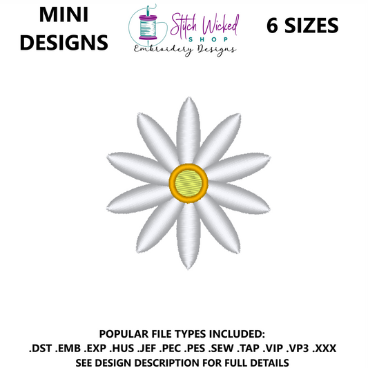 Mini Flower Embroidery Design, Flower 4