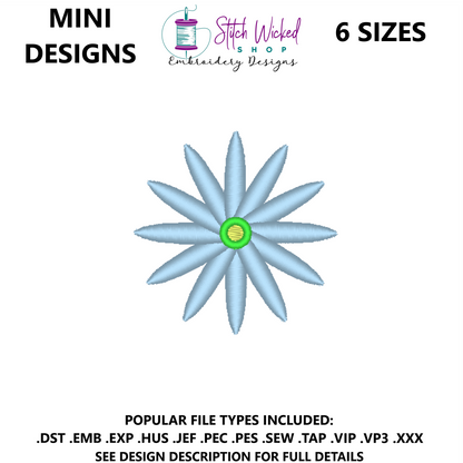 Mini Flower Embroidery Design, Flower 10