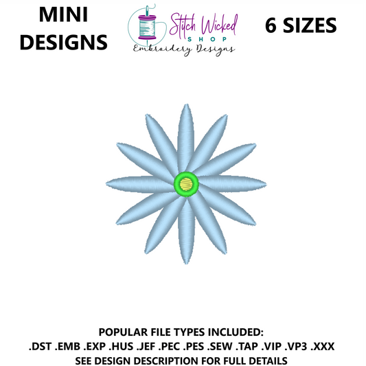 Mini Flower Embroidery Design, Flower 10