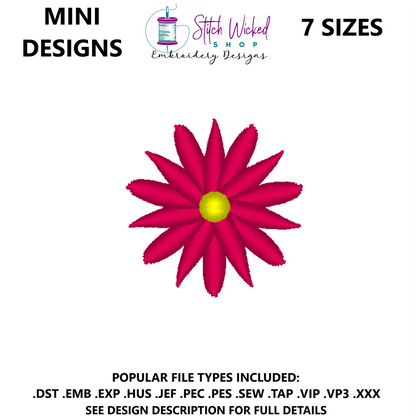 Mini Flower Embroidery Design, Flower 16