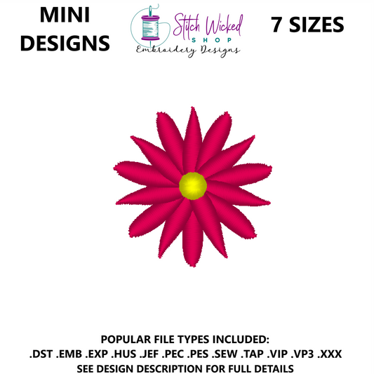 Mini Flower Embroidery Design, Flower 16