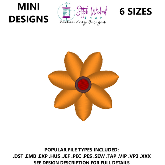 Mini Flower Embroidery Design, Flower 7