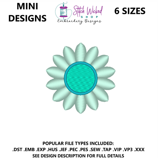 Mini Flower Embroidery Design, Flower 5