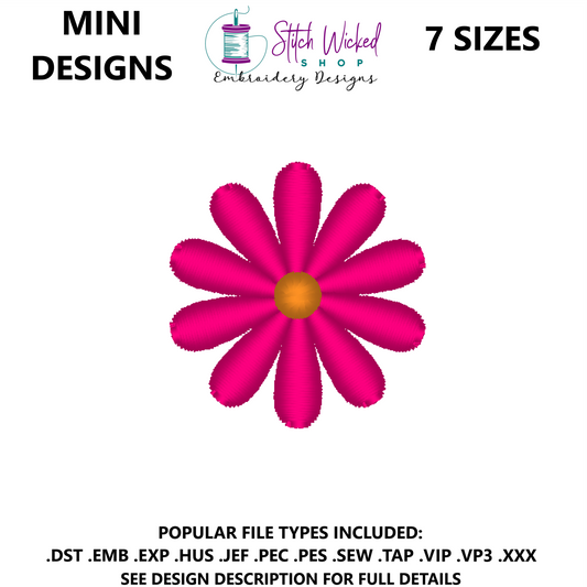 Mini Flower Embroidery Design, Flower 14
