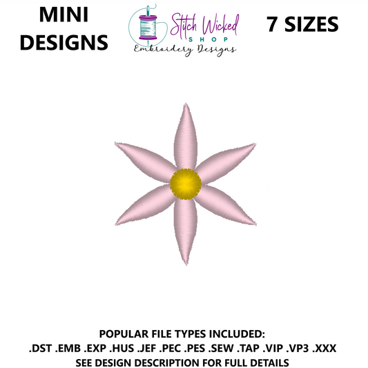 Mini Flower Embroidery Design, Flower 18
