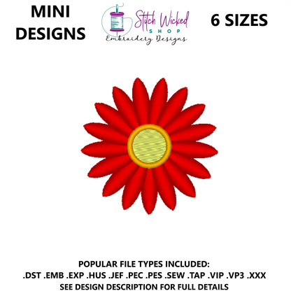 Mini Flower Embroidery Design, Flower 2