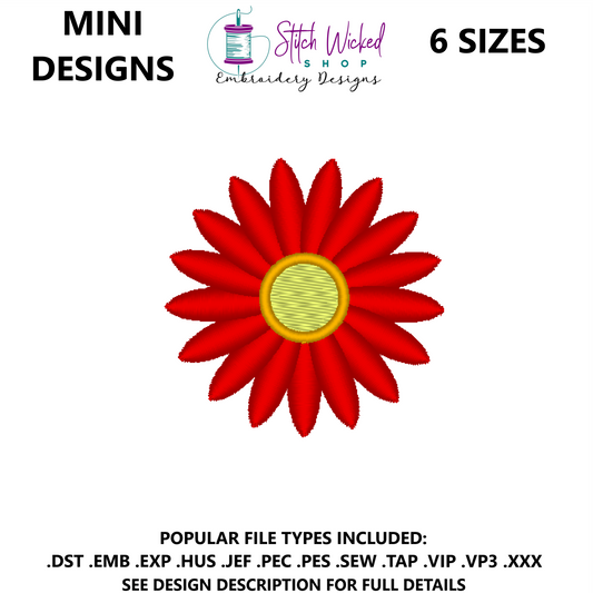 Mini Flower Embroidery Design, Flower 2