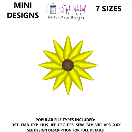 Mini Flower Embroidery Design, Flower 15