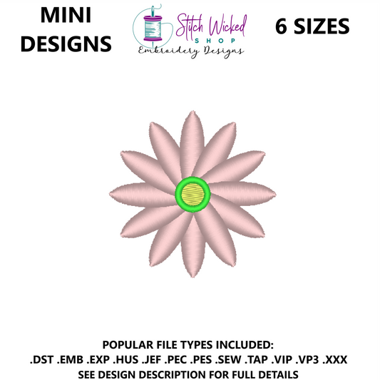 Mini Flower Embroidery Design, Flower 8